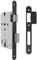 Amig - Cerradura de Embutir para Puertas de Madera - Con Paletón de Cierre - Frente y Soporte en Canto Redondo - Entrada de 50 mm - Picaporte reversible - Acero - Negro Mate - 230 mm