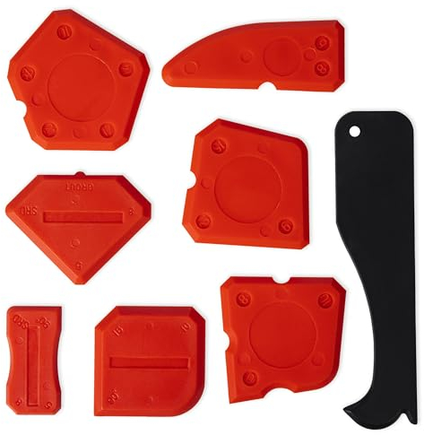 ABAZO - Silikonentferner, Fugenglätter Silikon Abzieher mit Fugenkratzer - Präzises Glätten und Pressen des Fugenmaterials - Verschiedene Oberflächen Acryl und Harz - Mit Schneidemesser