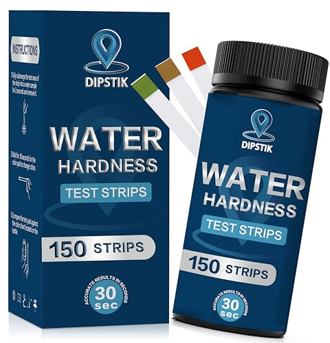 Kit per Test della Durezza dell'Acqua - 150 Strisce Reattive per analizzare acqua potabile/da pozzo, lavastoviglie, piscine, spa, ecc. Intervallo di misurazione: 0-425 ppm