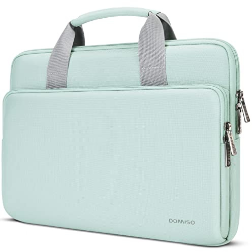DOMISO Funda para Portatil Ordenador 16 Pulgadas,Protección Funda Bolsa para 16 Pulgadas Lenovo,HP,DELL,ASUS Chromebook,Impermeable Laptop PC Case Sleeve con Asa,Menta Verde