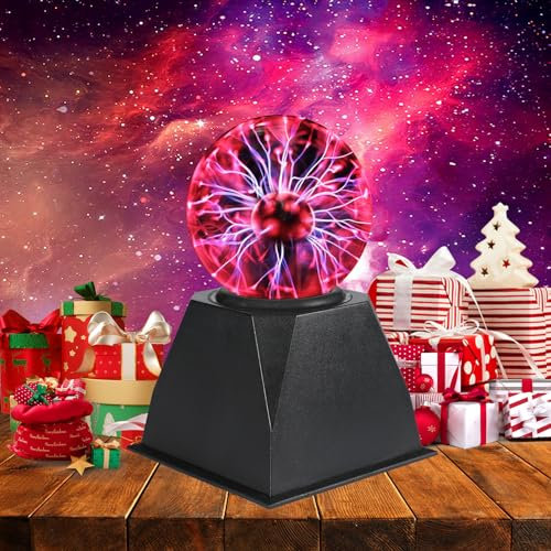 Comely Sfera al Plasma Magica 4 Pollici, Sound Sensitive Touch Lampada Plasma Magica Fulmini e Scariche, Luce Rossa Novità Luci Notturne, per Feste, Decorazioni, Home