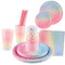 Assiette Anniversaire, Shodiffy 125 Pièce Vaisselle Jetable Assiettes et Coupe Serviette Paille La pour Party Noël Mariage,Enfant 25 Invités