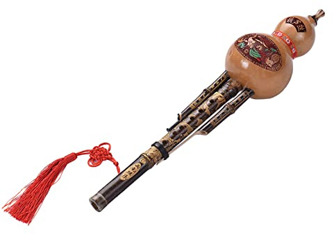 Wakects Hulusi C Key Clave C Key Negro, Flauta de Bambú con Aleación, Tono Suave de Flauta, Instrumento Tradicional