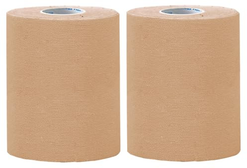 NELLHOMY 2 Rolls Wide Kinesiology Tape 7.5cm X 5m K Athletic Tape, Waterproof Physio Tape for Joints Support Muscle Pain Relief, Extra Wide Sports Tape for Lower Back,Running Tennis Swimming Football