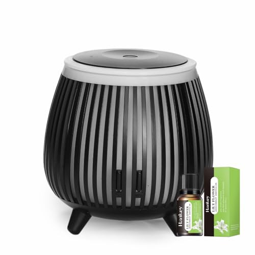 Diffuser Ultrasonic Aroma Humidifier – Portable USB Mini Essential Oil Diffuser with LED Mood Light – Cool Mist Air Freshener for Home, Office, Car, Bedroom, Travel - 140ml (Black)