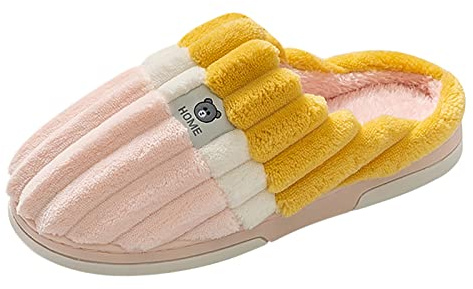 Generisch Par Mujeres Slip On Furry Flat Home Invierno Redondo Mujer Slippers 2025 Pantuflas de Felpa Cómodas Zapatillas de Casa de Piel de Cordero, a, 39 EU