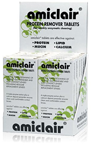 Amiclair Weekly Enzymatic Protein Remover Contact Lens Cleaning Tablets (Refill Pack 24 Tablets)