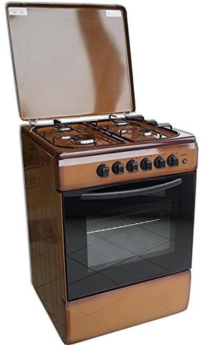 Cucina con Forno a Gas 4 fuochi 50x50 Marrone Grill Elettrico piezo valvolata
