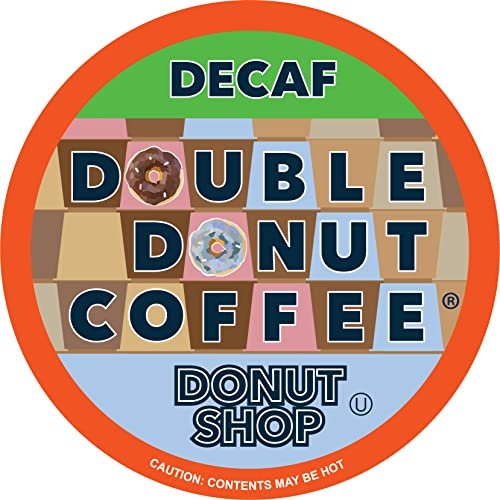 Double Donut Coffee Compra cápsulas de café descafeinado, café tostado medio, cápsulas descafeinadas de una sola porción para máquinas de preparación Keurig K Cup, paquete de 24 (1 pieza)