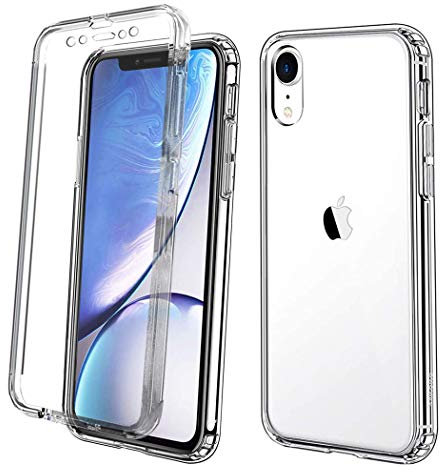 Apple iPhone XR 6.1 Case, iPhone XR Front and Back Case, Transparent Clear Fully Protection PC Hard Soft Cover Bumper Shockproof For iPhone XR