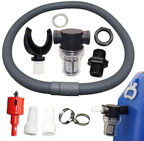Kit di collegamento del tubo del connettore del tubo 'acqua per downpipe, kit di collegamento del tubo 'acqua da 19,69 pollici per unire 2 serbatoi 'acqua, barili della pioggia, serbatoi d
