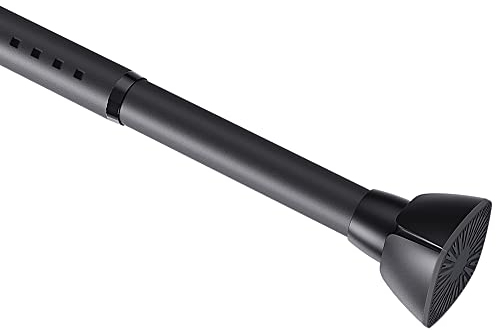 LOLYPOT Gardinenstange Ohne Bohren, Verstellbare Duschvorhangstange, Klemmstange, Vorhangstange, Feder Spannstange, Kleiderstange, 210-260cm, Schwarz