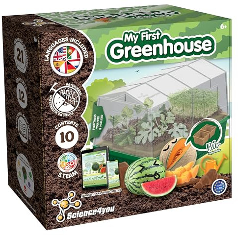 Science4you Invernadero Pequeño para Niños - Kit de Cultivo para Actividades de Jardín, Planta tu Propia Sandía y Berro con Mini Invernadero, Kit STEM, Regalo de Manualidades para Niños 6 7 8 9+