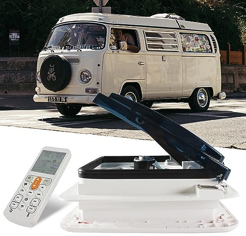 Ventilador De Techo Silencioso Para Autocaravana/Furgoneta, Con Mando A Distancia, Ajuste Del Volumen De Aire/Extracción Bidireccional Del Aire/Sensor De Lluvia,Extractor De Aire Para Caravana