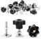 SWTYExt 4 Sets T-Nut Adapter Kompatibel für Thule Dachbox Halterung mit T Nutensteine M6x35mm und Sterngriffmutter M6 Unterlegscheiben Muttern für Fahrradträger Relingträger Dachträger 20x20mm