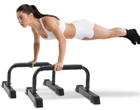 Push Up Bars: Sweat-resistant Parallettes Bar for Handstands L-sit & Dip, No Wobbling Strength Training Pushup Stands for Women Men Workout Core Exercise at Home Floor Gym