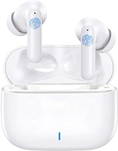 Auriculares Inalámbricos,In Ear Auriculares Bluetooth 5.4 con Cancelacion Ruido HD Mic,56H de Reproducción,HiFi Estéreo Cascos Inalambricos,IPX8 Impermeable Deportes Audifonos para iPhone/iOS/Android
