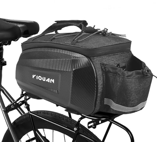 Strixorn Alforjas 3 en 1 para portaequipajes, 17 L, impermeable y reflectante, bolsa trasera con protector de lluvia, color negro