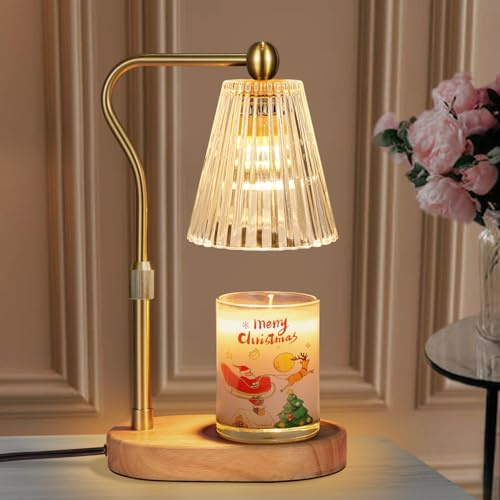 seenlast Lámpara Calentadora Velas, Lampara Vela Eléctrica con Temporizador y Regulador de Intensidad Calentador de Velas Vintage, Candle Warmer Lamp para Velas aromáticas, Hogar, Decoración