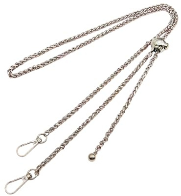 BELOWSYALER Cadena de perlas para bolsos, bolsas de hombro, decoración tradicional con detalles de piedra, Silver