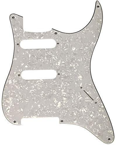 Passar Stratocaster inga krukor med 6 skruvhål stil gitarr pickguard (4 lager vit pärla)