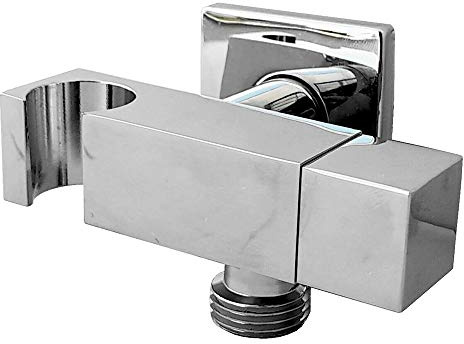 Vetrineinrete® Rubinetto con supporto doccia presa acqua da muro miscelatore ad incasso quadrato attacco ½” ottone cromato F27