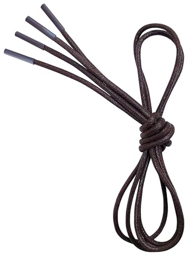 VSUDO 80 cm Lacci Scarpe Marroni Eleganti Cerati Rotondi, ø2.5mm Lacci Marroni per Oxford Derby Brogue, Stringhe Scarpe Tondi per Chukka Stivali (1 Paio-Marrone-080cm)
