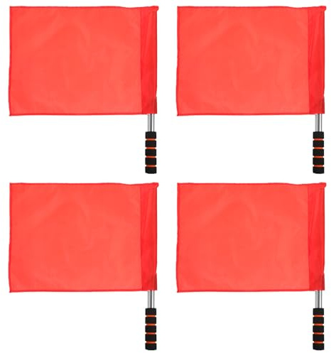 GANAZONO 4Pcs Drapeaux D'arbitre Poignée En Mousse Drapeau De Corner Drapeau Formation De Football De Rugby, de Hockey,de Socce Pour Arbitres, Assistants Pour Compétition Sportive (Rouge ）