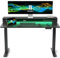 FEZIBO 120 * 60cm Electric Standing Desk with Monitor Stand, Height Adjustable Table with LED Strips, Ergonomic Home Office Furniture with 2 Drawers Storage Gaming Workstation, Black Carbon Fiber