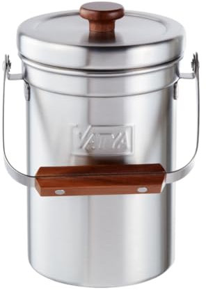 Vatya Stainless Steel Kitchen Compost Bin - NO Filter Countertop Composter, Composting Bucket, Counter Top Small Indoor Food Waste Container with Lid, Odorless Food Scrap Pail, Small 0.5 Gallon