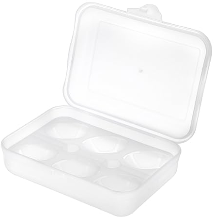 SUMNACON Plastic 6 Grids Egg Storage Box Egg Holder, Portable Egg Container Clear Egg Carriage Dispenser with Tray Egg Case Organizer for Kitchen Outdoor Camping Picnic