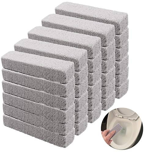 maierke 30PCS Pumice Stones for Cleaning,Grey Pumice Scouring Pad,Cleans Hard Water Ring, Calcium Stain, Pumice Stick Cleaner for Toilet, Bathtub, Kitchen Sink, Grill (5.9 x 1.4 x 0.9 Inches) M1-060