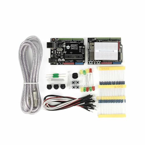 DFRobot Basic Electronics Starter Kit for Beginners - with UNO R3 Board, Compatible with Arduino IDE, 83 Labeled Components & 12 Step-by-Step Tutorials - for College STEM