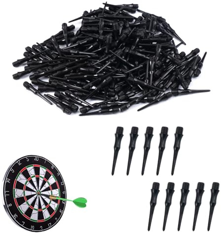 200 Pezzi Freccette Punta Plastica 2ba, Punta Ricambio Freccette Professionali, Punta Corta in Plastica per Freccette, Facile Sostituire, Punte per Freccette in Plastica, Ideale per Amanti Freccette