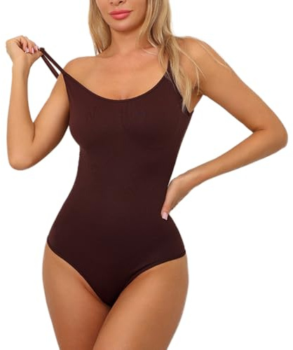 2XK-NOV Body Reductor Mujer, Body Shaper Mujer Sexy Negro | Reductor Moldeador Corporal, Bodysuit Tanga de Suave Control Abdomen, Compresión Ligera (Mide tu cintura antes de ordenar)