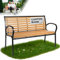 STREND PRO Gartenbank 120x42x82 Metall & Kunststoff | WETTERFEST | Sitzbank 2-Sitzer | Parkbank für Garten, Terrasse, Balkon | Outdoor Sitzmöbel | Stabil | Pflegeleicht | Rostfrei | Gartenmöbel Bank