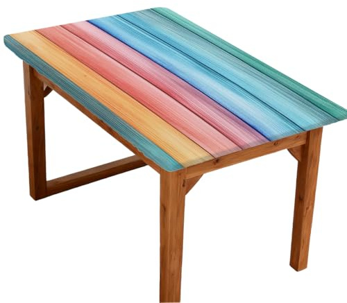 Entemne Mantel rectangular elástico de 4 pies, protector de mesa colorido impermeable y ajustado para comedor, jardín, fiesta, patio, restaurante, mesa