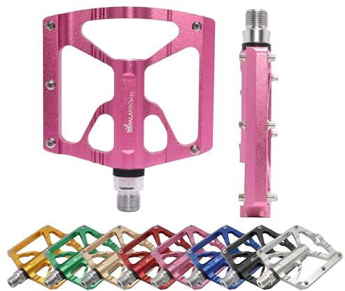 IMPALAPRO Pedales de Plataforma Aluminio CNC Ultraligeros 320g (Fucsia)