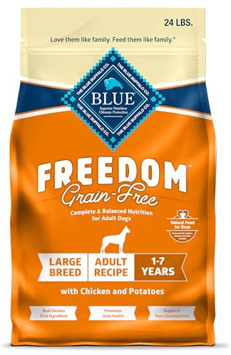 Blue Buffalo Freedom Grain-Free Large Breed Dry Dog Food, Supports Joint Health & Mobility, Made in the USA with Natural Ingredients, Chicken & Potatoes, 24-lb Bag