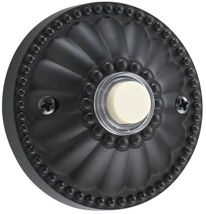 Quorum International Elegant Round Door Chime Button - Old World - 7-306-95, Bronze/Dark