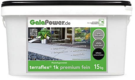 GalaPower terraflex 1k premium fein Pflasterfugenmörtel - 15 kg (schwarz)
