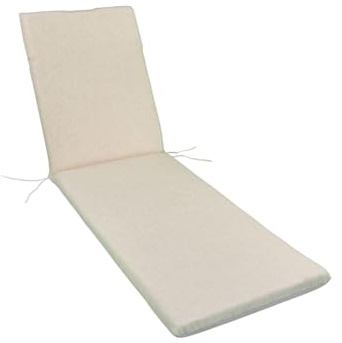 GHIOCUSCINI | Cuscino per Lettino Prendisole, COLORE ECRU' in Tessuto Cotone/Poliestere, Sfoderabile, 73 + 110 x 57 cm, Alto 6 cm Made in Italy