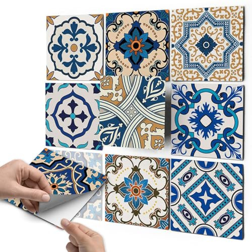 CREATISTO Fliesenaufkleber 15 x 15 cm (9 Stück) – Klebefliesen Seidenmatt für Küche & Bad – Haftet optimal & einfach anzubringen dank Bubble-Free Technologie >> 5+ Jahre haltbar