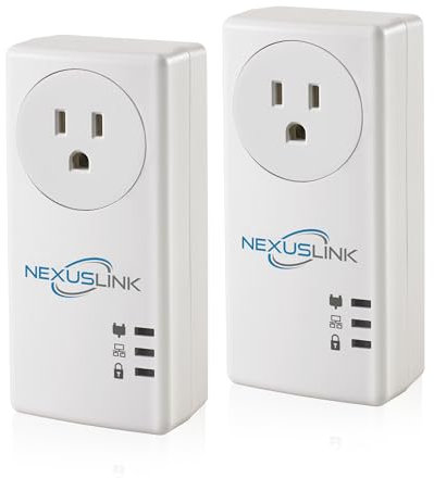 NexusLink G.hn Adaptador Ethernet Powerline | 1200 Mbps | Puerto Gigabit, ahorro de energía, expansor de red doméstica con conexión Ethernet estable para juegos en línea, transmisión de video | Kit de