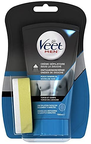 VEET MEN Crème Dépilatoire Homme Sous la Douche - Peaux Sensibles – 150ml - Lot de 5