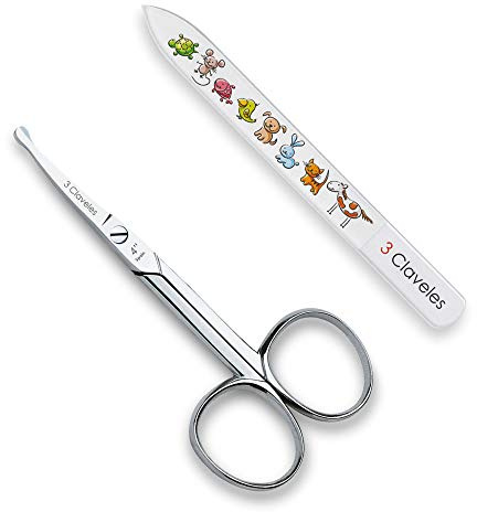 kit manicura de uñas de bebe tijera uñas + lima de uñas. Tijera uñas de acero de carbono de 10 cm lima de uñas de 9cm