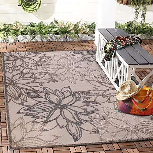 Impression Outdoor Teppich Wetterfest - Balkon Teppich Wasserabweisend - Teppich für den Innen und Außenbereich, Terrasse, Garten, Wohnzimmer, Bad oder Küche - Dunkle Creme, 200 x 290 cm