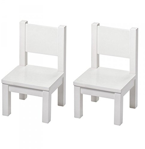 Pioupiou et Merveilles - Lot de 2 chaises - pour Enfant à partir de 12 Mois - Blanc - Fabriqué en Italie - Bois Massif - Résistance - Durabilité - Esthétique - Mobilier Enfant - 16639