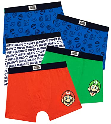 SUPER MARIO BROS Jungen Mario Briefs 5er Pack Unterwäsche für Kinder Mehrfarbig 122
