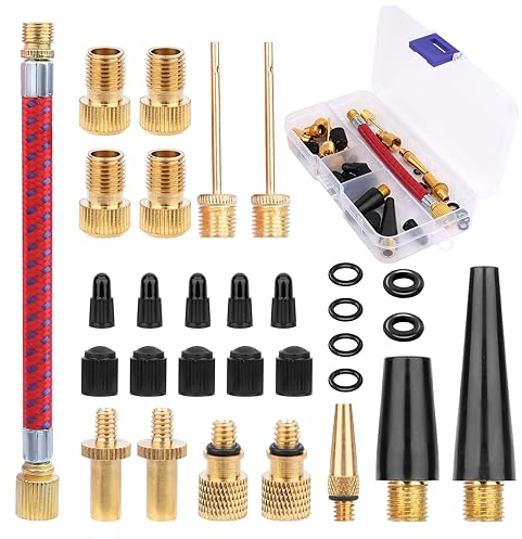 30 Piezas Bicicleta Válvula Adaptador DV/SV/AV, Adaptador de Válvula de Bicicleta, Juego de Adaptadores de Válvula Bicicleta, con Caja Almacenamiento, para Compresor Bicicleta,Bomba Bola,Bomba Aire